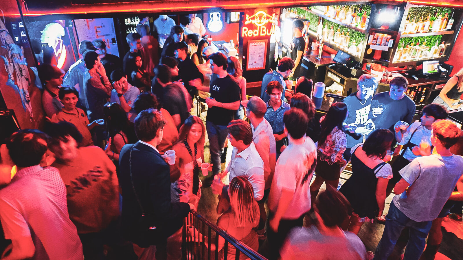 UpDawg Athens interior — the bar in full swing